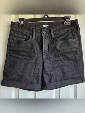 Old Navy Black Rolled-Hem Denim Shorts